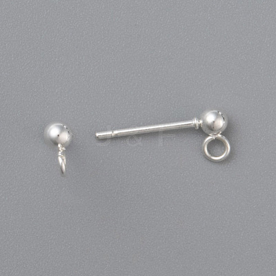 304 Stainless Steel Ball Stud Earring Post STAS-H410-10S-1