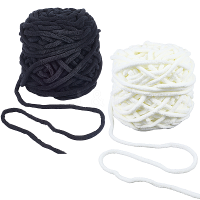 2 Skeins 2 Colors Super Bulky Chenille Polyester Yarn OCOR-CY0002-63A-1
