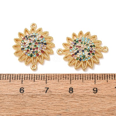 Brass Micro Pave Colorful Cubic Zirconia Connector Charms CU-CBA4579-04G-A-1