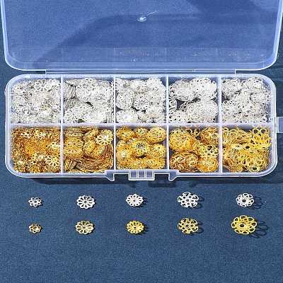 1180Pcs 10 Styles Iron Bead Caps IFIN-FS0001-45-1