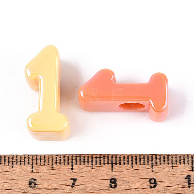 UV Plating Opaque Acrylic European Beads PACR-T017-10A-1