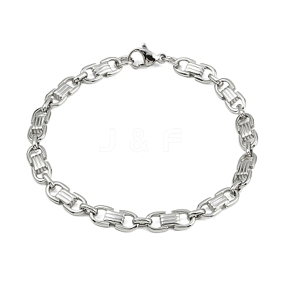 304 Stainless Steel Chain Bracelets for Women Men BJEW-Z143-28P-1