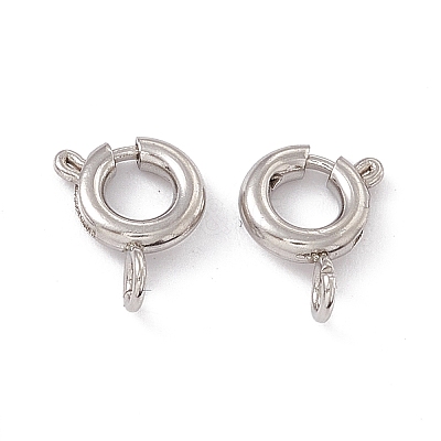 Non-Tarnish 201 Stainless Steel Spring Ring Clasps STAS-J401-LD022-6-1
