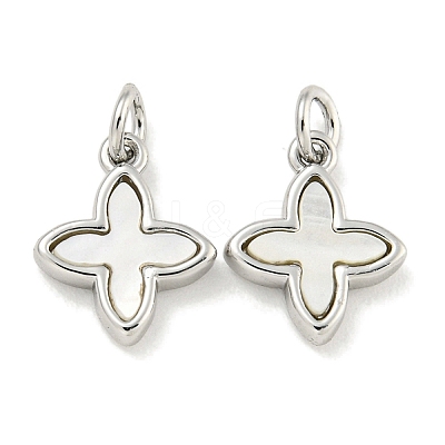 Brass with Sea Shell Charms KK-Q820-15P-1
