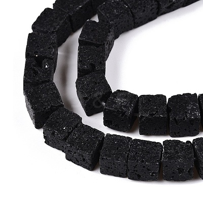 Natural Lava Rock Beads Strands G-T139-8x8-34A-1