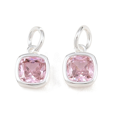 Brass Pave Cubic Zirconia Charms KK-CBABC34-07S-01-1