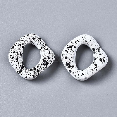 Spray Painted CCB Plastic Linking Rings CCB-Q091-019A-1