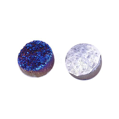 Electroplate Natural Druzy Crystal Cabochons G-L047-12mm-06-1