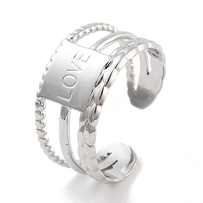 Non-Tarnish 304 Stainless Steel Open Cuff Rings RJEW-K273-10P-1