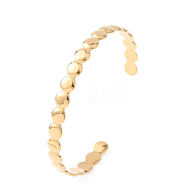 304 Stainless Steel Open Cuff Bangles for Women BJEW-K293-01A-G-1