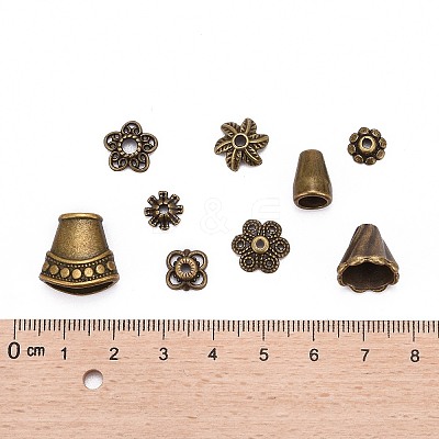 Tibetan Style Alloy Bead Caps TIBE-MSMC004-AB-1