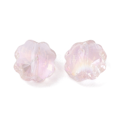 Transparent Electroplate Glass Beads GLAA-D016-15F-1