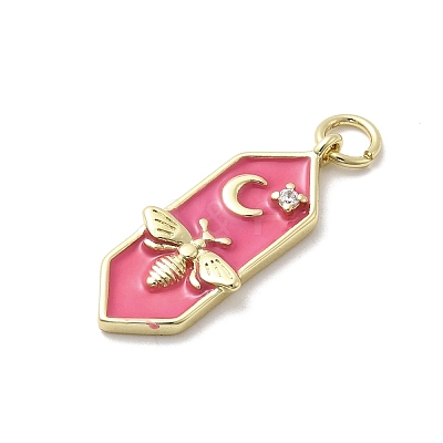 Brass Micro Pave Cubic Zirconia Pendants KK-A278-07G-01-1
