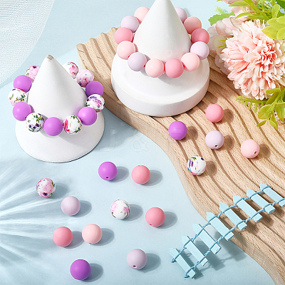 Round Silicone Focal Beads SIL-SP0001-16C-1