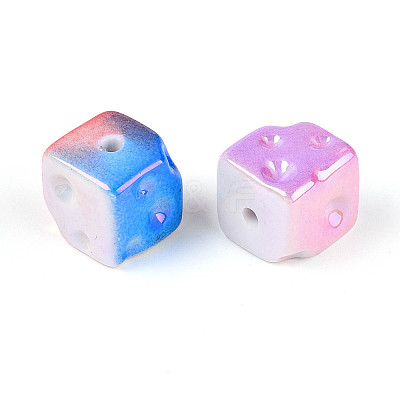 UV Plating Opaque Acrylic Beads OACR-N153-09-1