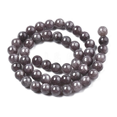Natural Dyed Yellow Jade Gemstone Bead Strands G-R271-8mm-Y23-1