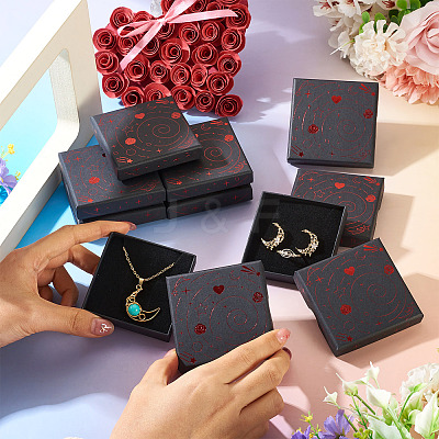 10Pcs Hot Stamping Planet Cardboard Jewelry Packaging Boxes CON-TA0001-44C-1