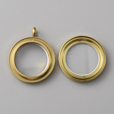 304 Stainless Steel Locket Pendants STAS-WH0027-44G-1