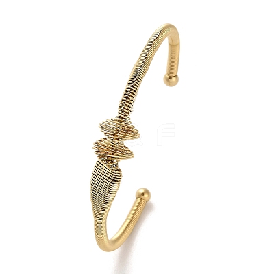 Golden 304 Stainless Steel Cuff Bangles for Women BJEW-C050-01G-G-1