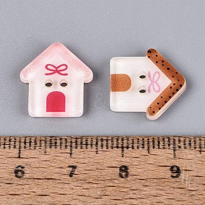2-Hole Printed Resin Buttons BUTT-Q047-03-1