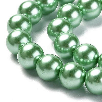 Eco-Friendly Dyed Glass Pearl Round Beads Strands HY-A002-12mm-RB008N-1