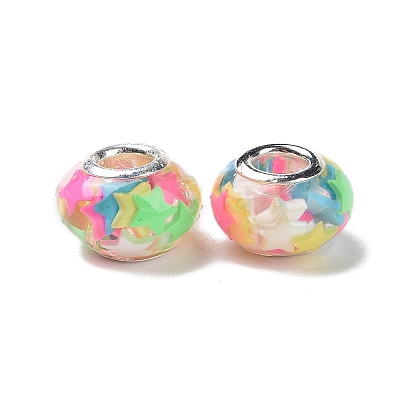 Transparent Resin European Rondelle Beads RPDL-P005-01P-12-1