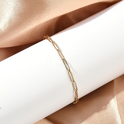 PVD Vacuum Plating 304 Stainless Steel Paperclip Chain Bracelet for Men Women BJEW-E031-10G-1