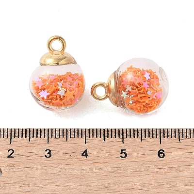 Glass Round Pendants GLAA-P063-01G-11-1