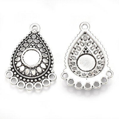 Tibetan Style Alloy Cabochon Connector Settings TIBE-S314-30AS-LF-1