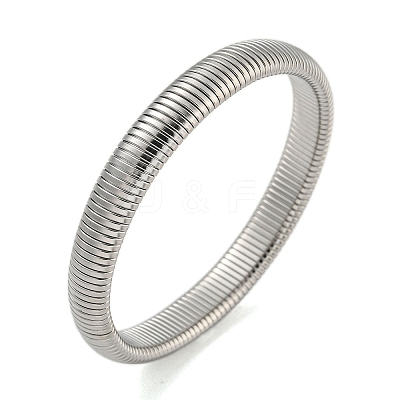 Non-Tarnish 304 Stainless Steel Spring Bangles for Women Men BJEW-U003-02A-P-1