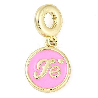 Rack Plating Brass Enamel European Dangle Charms KK-P287-50G-1