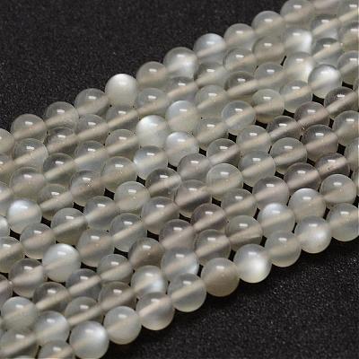 Natural Grey Moonstone Beads Strands G-F306-07-6mm-1