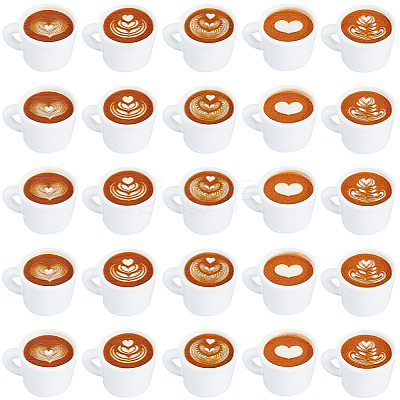 50Pcs 5 Styles Mini Resin Imitation Coffee Cup DIY-SC0033-38-1