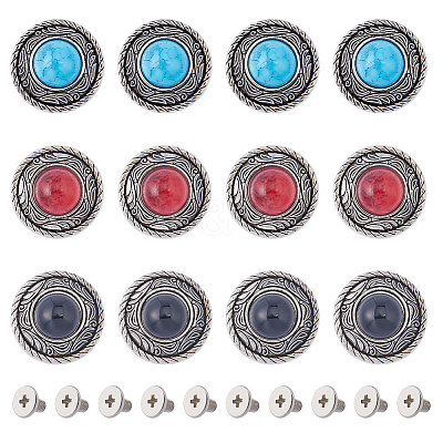 21 Sets 3 Colors Alloy Decorative Rivets FIND-GF0005-34-1