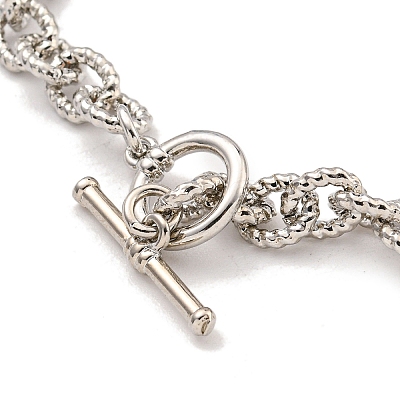 Twist Brass Cable Chain Bracelets for Women BJEW-G703-05P-1