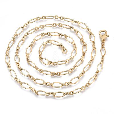 Brass Cable Chains Necklace Making MAK-S072-16B-MG-1