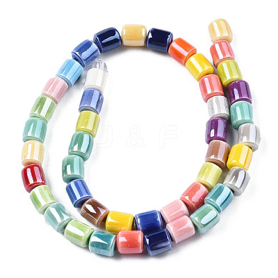 Glazed Porcelain Beads Strands PORC-N007-12-1