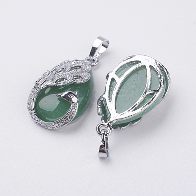 Natural Green Aventurine Pendants X-G-E442-04M-1