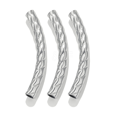 304 Stainless Steel Curved Tube Beads STAS-M071-03E-P-1
