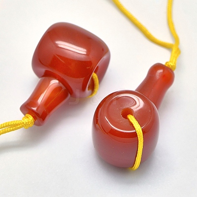 Natural Carnelian 3 Hole Guru Beads G-K208-02-A-08-1