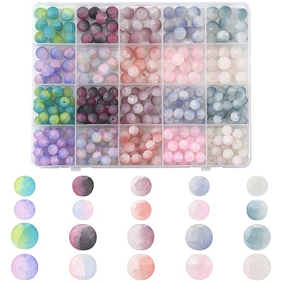 Crackle Glass Beads Strands GLAA-YW0004-76-1