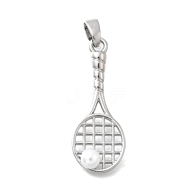 Brass ABS Imitation Pearl Pendants KK-P336-22P-1