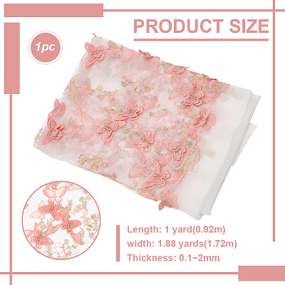 Polyester Embroidery Butterfly Flower Fabric SENE-WH0003-52-1