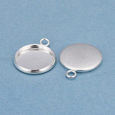 304 Stainless Steel Pendant Cabochon Settings STAS-F191-14S-D-1