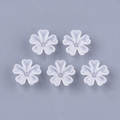 5-Petal Transparent Acrylic Bead Caps FACR-T001-05-1