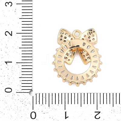 Brass Cubic Zirconia with Glass Pendants KK-Q026-23G-1