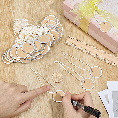 100Pcs Blank Round Paper Price Tags AJEW-BC0010-88A-1