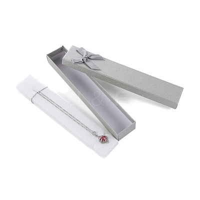 Rectangle Paper Necklace Boxes with Bowknot LS-PW-WG89752-03-1