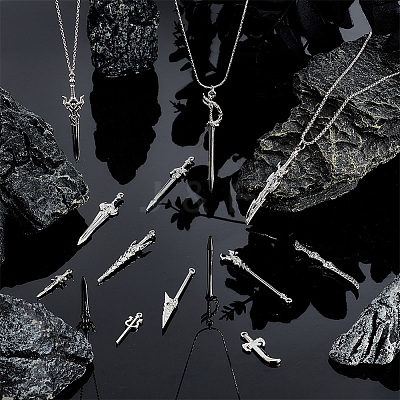 24Pcs 12 Style Rack Plating Alloy Pendants PALLOY-OC0002-97-1