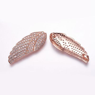 Brass Micro Pave Cubic Zirconia Links ZIRC-F053-32RG-1